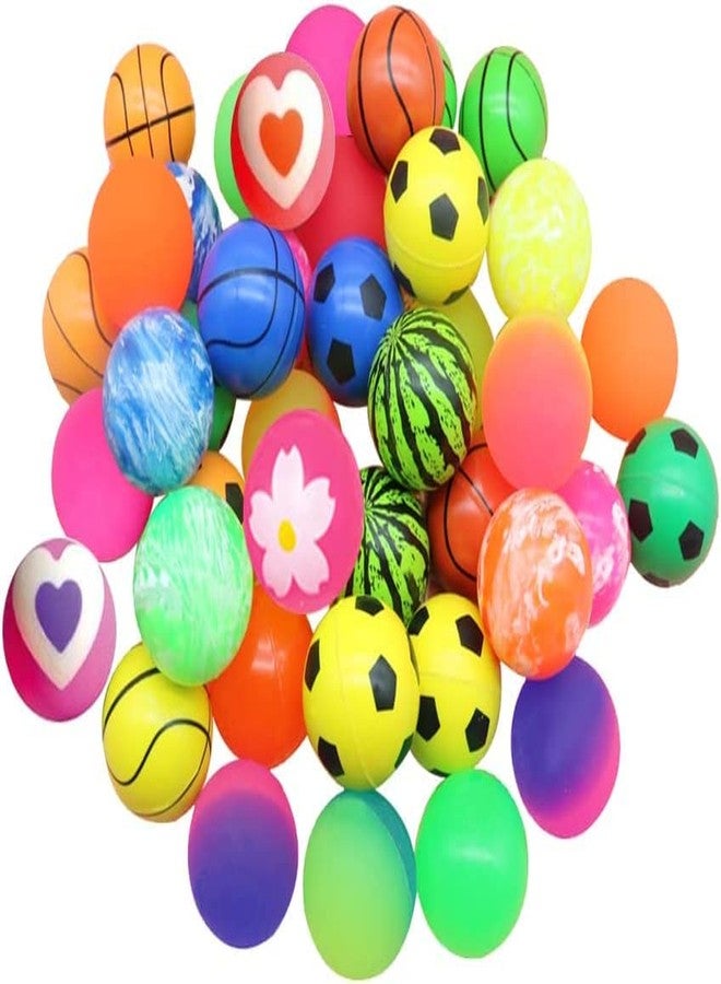 D Moto World DMW 24 Pieces Bouncy Balls 30 mm Diameter Bouncy Ball Party Bags Fillers for Kids Large Assorted School Prize Festival Gifts (Medium 24 Pieces) - Image 1
